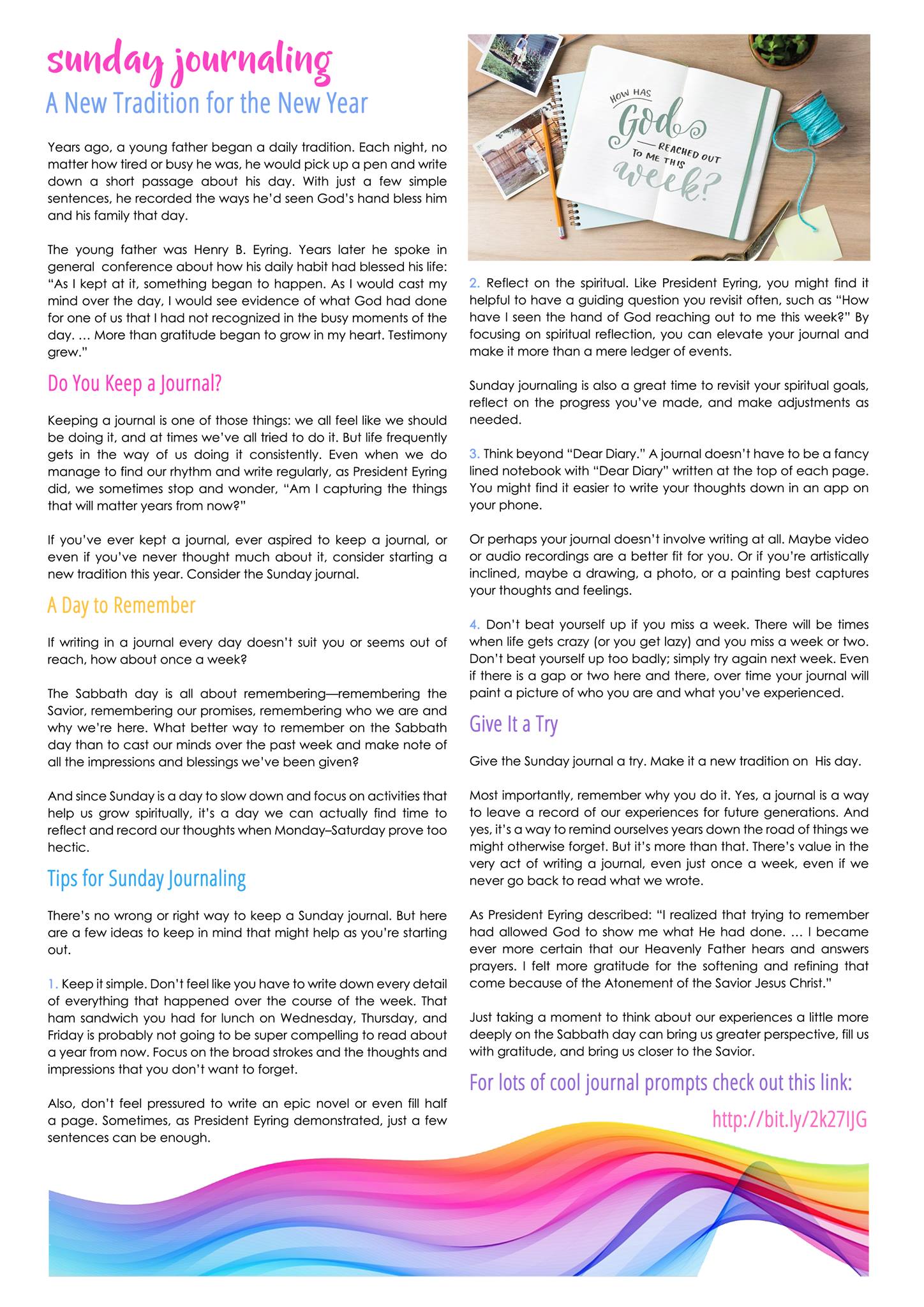 Young Women Newsletter ideas
