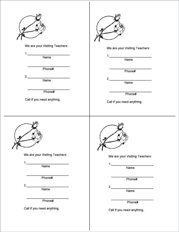 { Mormon Share } Visiting Teacher Introduction Cards