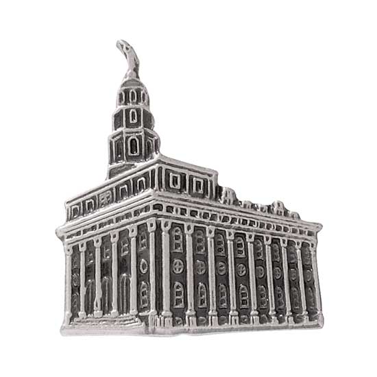 Nauvoo Temple pin - Antique Silver