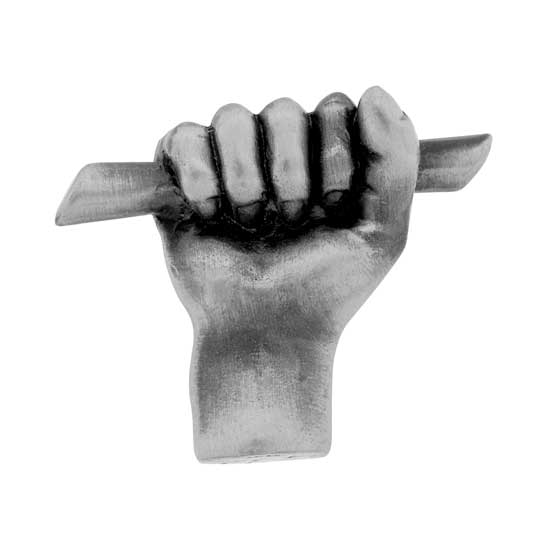 Hold to the Rod pin  Antique Silver