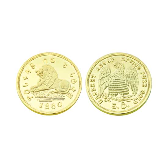 1860 $5.00 Mormon Gold Coin Replica