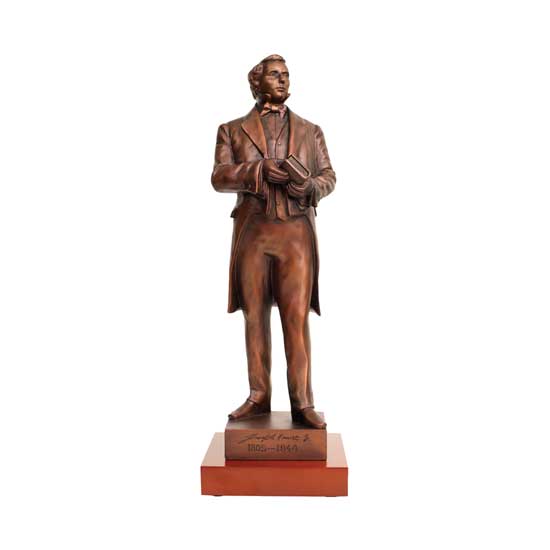 Joseph Smith Statue Bronze  14 inches with wood base