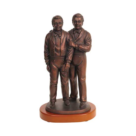 Brothers Joseph and Hyrum with Wood Base  10 inches
