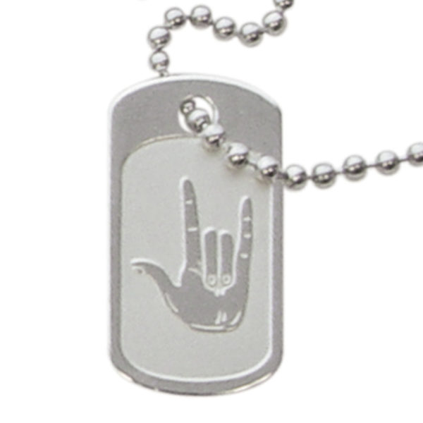 I Love You Sign Language Dog Tag