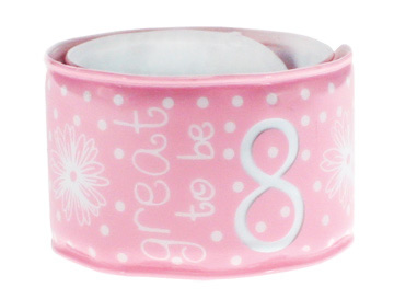 Great to be 8 Pink Flower Slap Bracelet