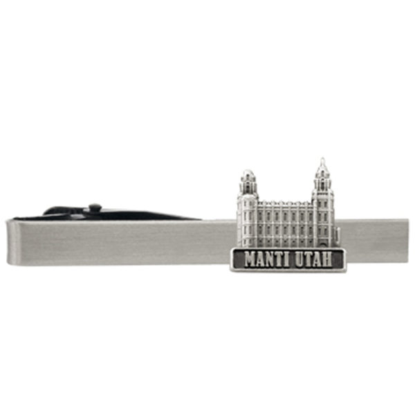 Manti Utah Temple Tie Bar - Silver Finish
