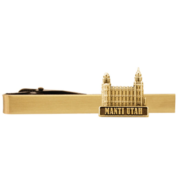 Manti Utah Temple Tie Bar - Gold Finish