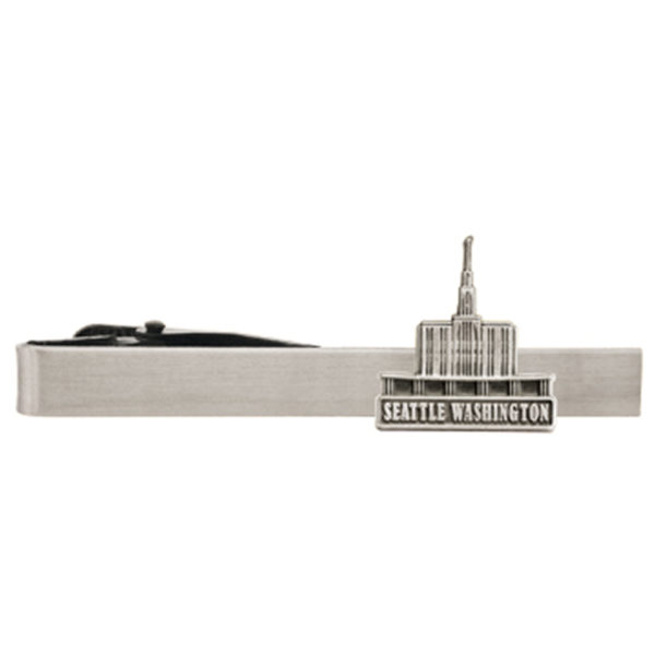 Seattle Washington Temple Tie Bar - Silver Finish