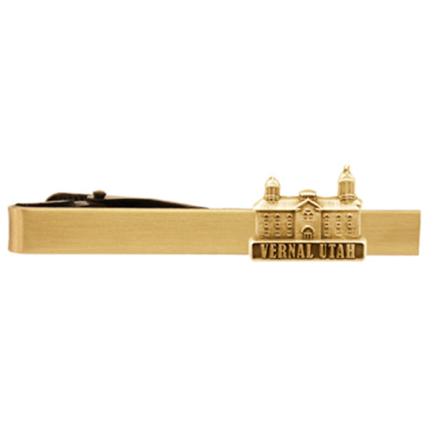 Vernal Utah Temple Tie Bar - Gold Finish