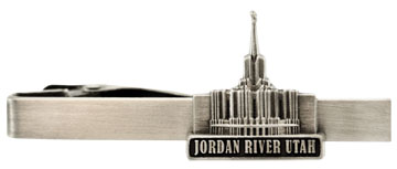 Jordan River Utah Temple Tie Bar - Silver Finish