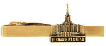 Jordan River Utah Temple Tie Bar - Gold Finish