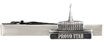 Provo Utah Temple Tie Bar - Silver Finish