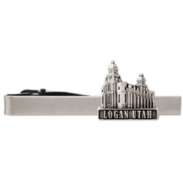Logan Utah Temple Tie Bar - Silver Finish