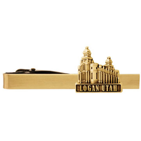 Logan Utah Temple Tie Bar - Gold Finish