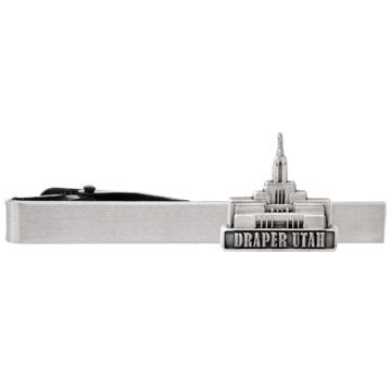 Draper Utah Temple Tie Bar - Silver Finish