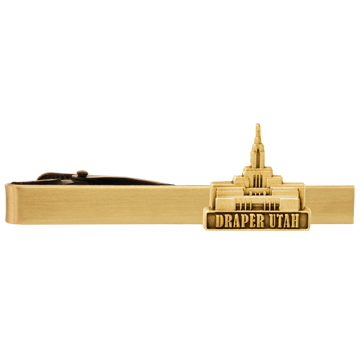 Draper Utah Temple Tie Bar - Gold Finish