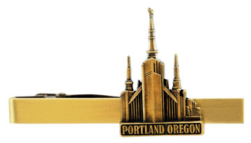 Portland Oregon Temple Tie Bar - Gold Finish