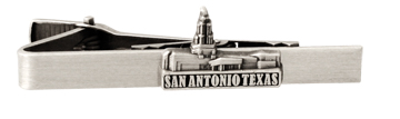 San Antonio Texas Temple Tie Bar - Silver Finish