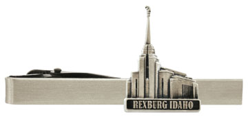 Rexburg Idaho Temple Tie Bar - Silver Finish