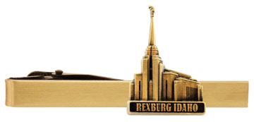 Rexburg Idaho Temple Tie Bar - Gold Finish