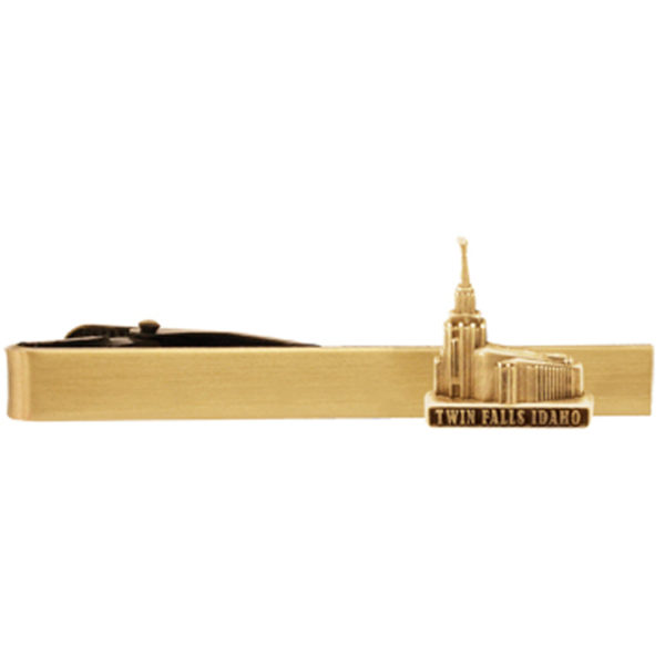 Twin Falls Idaho Temple Tie Bar - Gold Finish