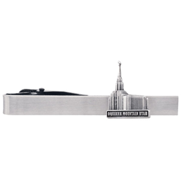 Oquirrh Mountain Utah Temple Tie Bar - Silver Finish