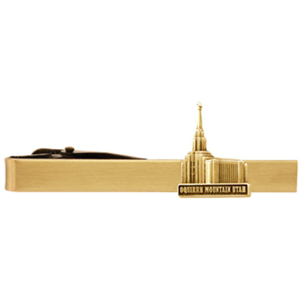Oquirrh Mountain Utah Temple Tie Bar - Gold Finish
