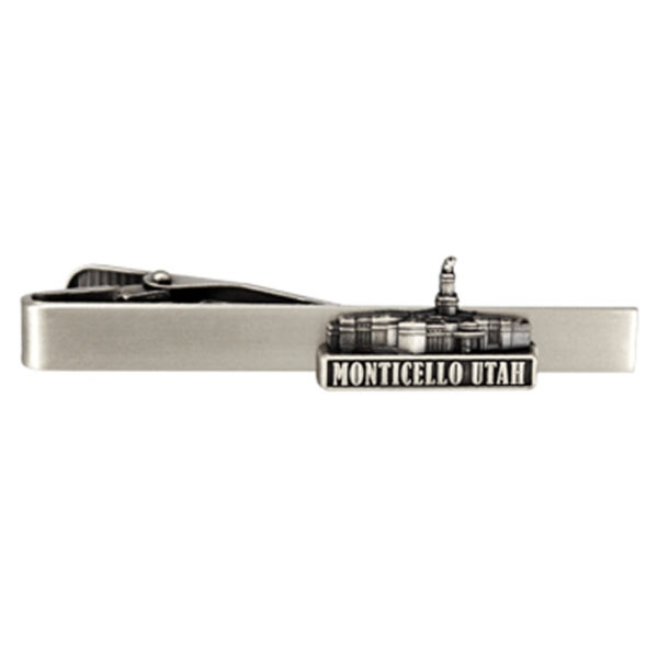Monticello Utah Temple Tie Bar - Silver Finish