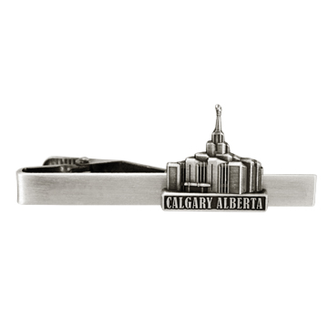 Calgary Alberta Temple Tie Bar - Silver Finish