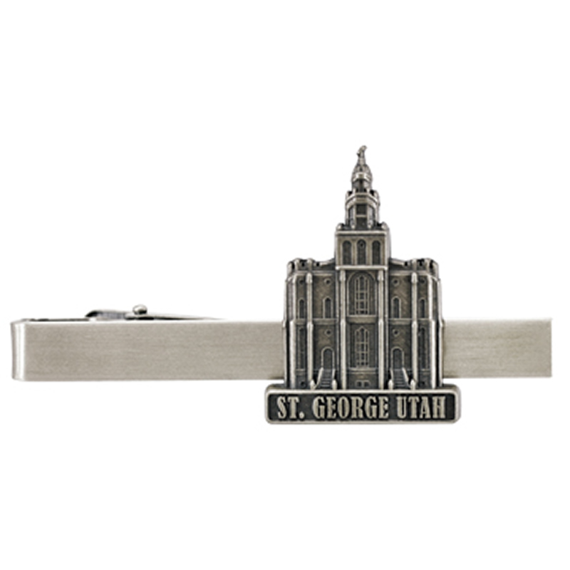 St. George Temple Tie Bar - Silver Finish St. George Temple Tie Bar - Silver Finish