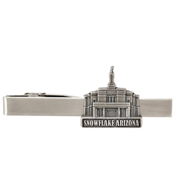 Snowflake Temple Tie Bar - Silver Finish