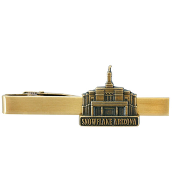 Snowflake Temple Tie Bar - Gold Finish