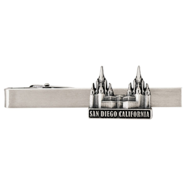 San Diego Temple Tie Bar - Silver Finish
