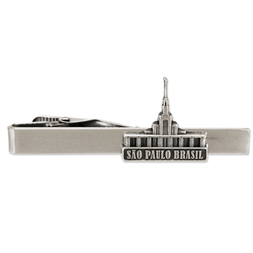 Sao Paulo Brazil Temple Tie Bar - Silver Finish