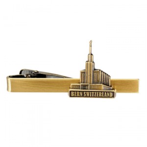 Bern Switzerland Temple Tie Bar - Gold Finish