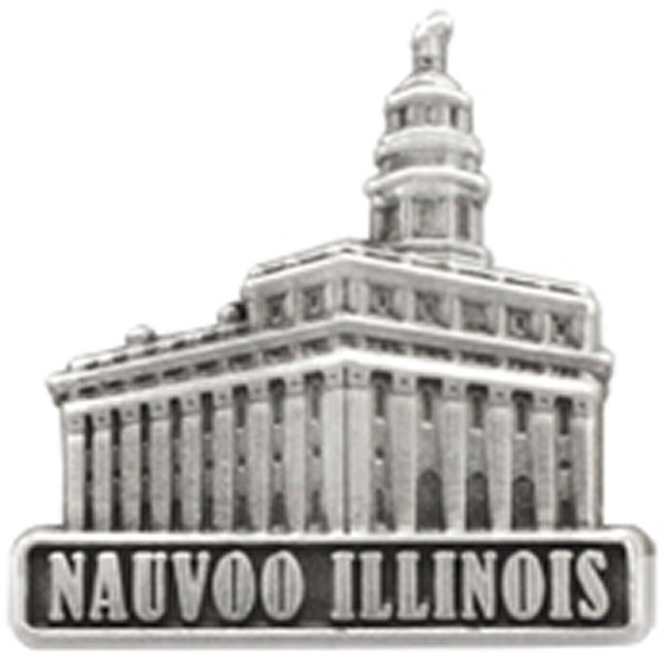 Nauvoo Illinois Temple Pin - Silver Finish
