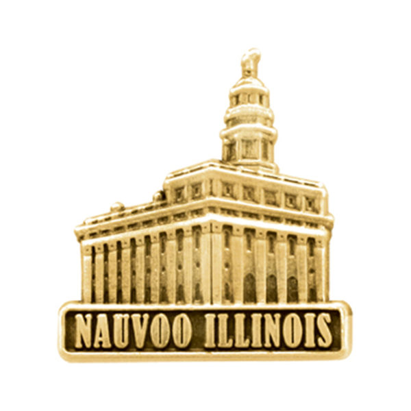 Nauvoo Illinois Temple Pin - Gold Finish