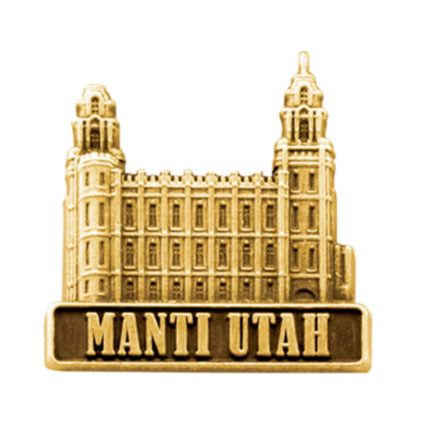 Manti Utah Temple Pin - Gold Finish