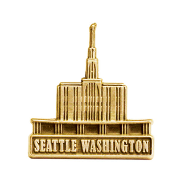Seattle Washington Temple Pin - Gold Finish