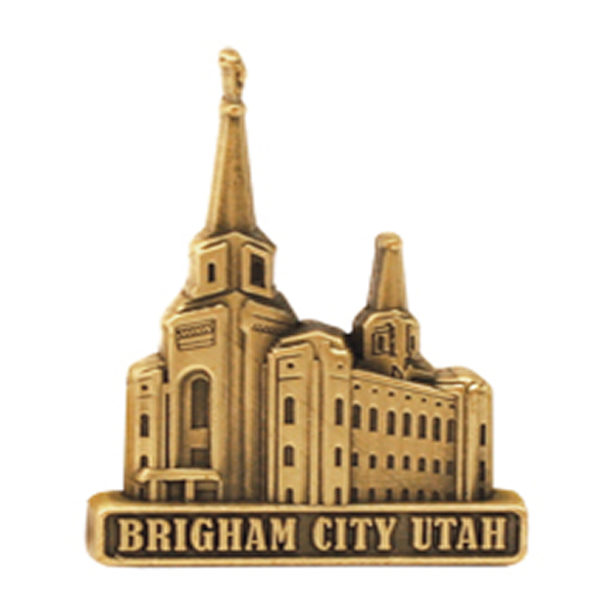 Brigham City Utah Temple Pin - Gold Finish