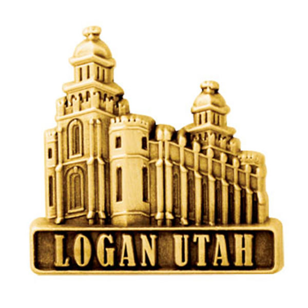 Logan Utah Temple Pin - Gold Finish