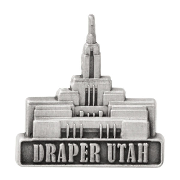 Draper Utah Temple Pin - Silver Finish