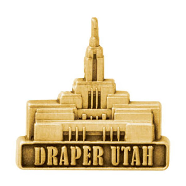 Draper Utah Temple Pin - Gold Finish