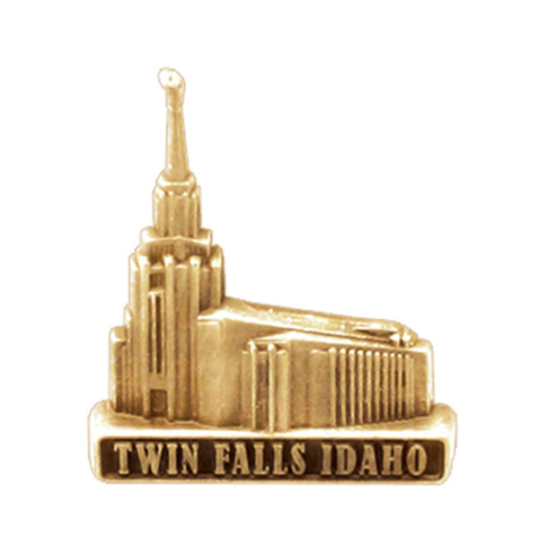 Twin Falls Idaho Temple Pin - Gold Finish