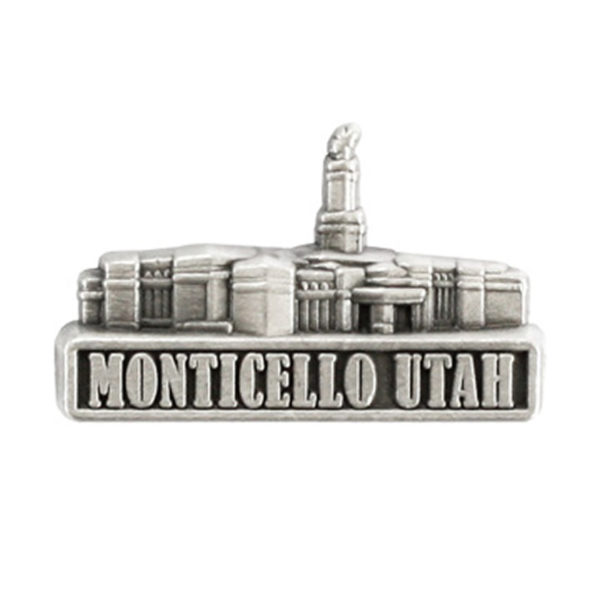 Monticello Utah Temple Pin - Silver Finish