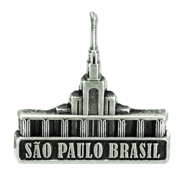 Sao Paulo Brazil Temple Pin - Silver Finish